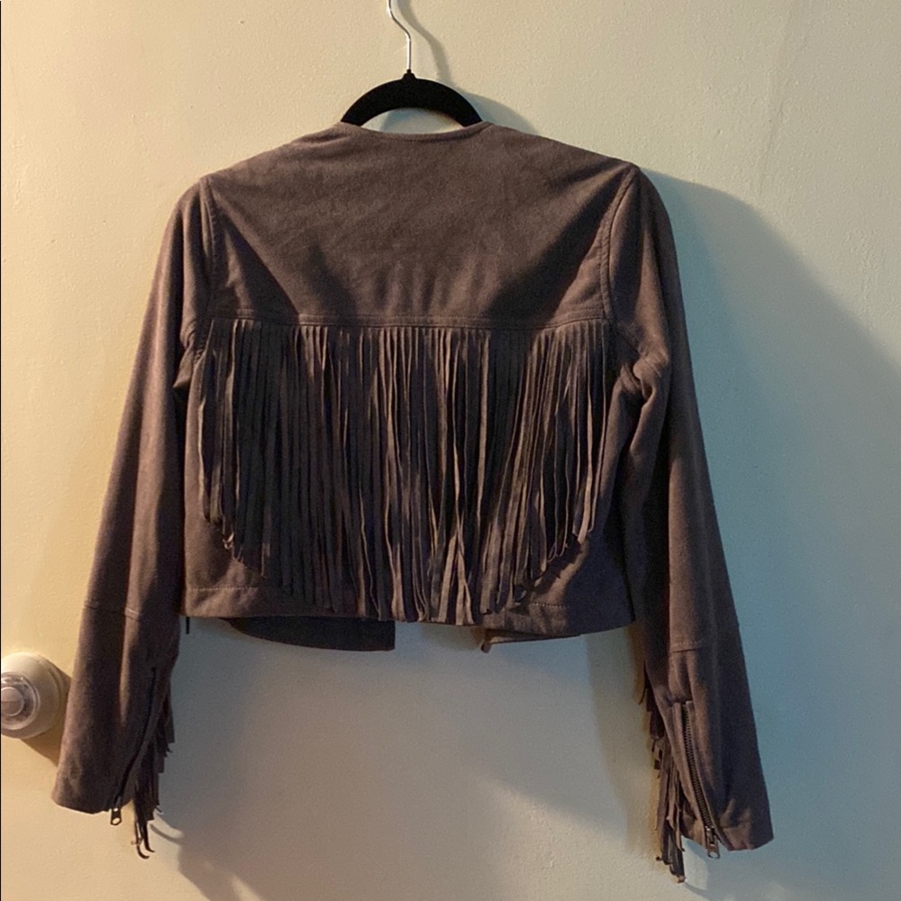 Brown Fringe Jacket - Picture 2 of 4